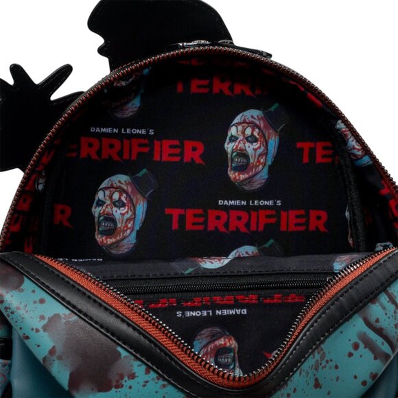 Loungefly Terrifier Art the Clown Blood Splatter Glow in the Dark Mini Backpack main image 6
